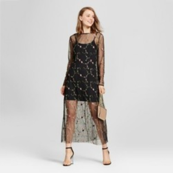 ⬇️Xhilaration Mesh Maxi Overlay Dress Juniors S-XL - Picture 1 of 5